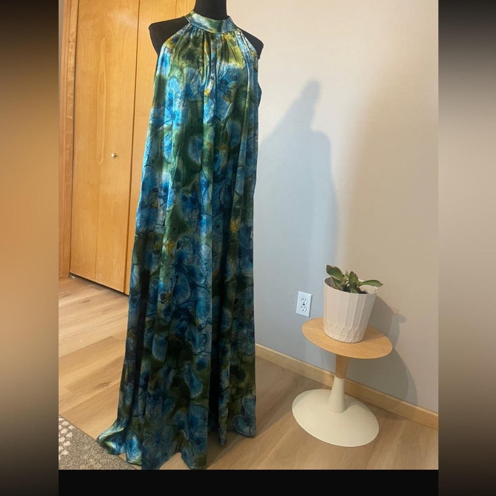 Elegant Blue Floral Maxi Jumpsuit